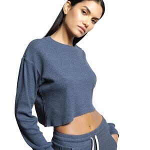 Twenty Montreal Everest Thermal Asymmetrical Top Heather Blue Obsidian Sz Small